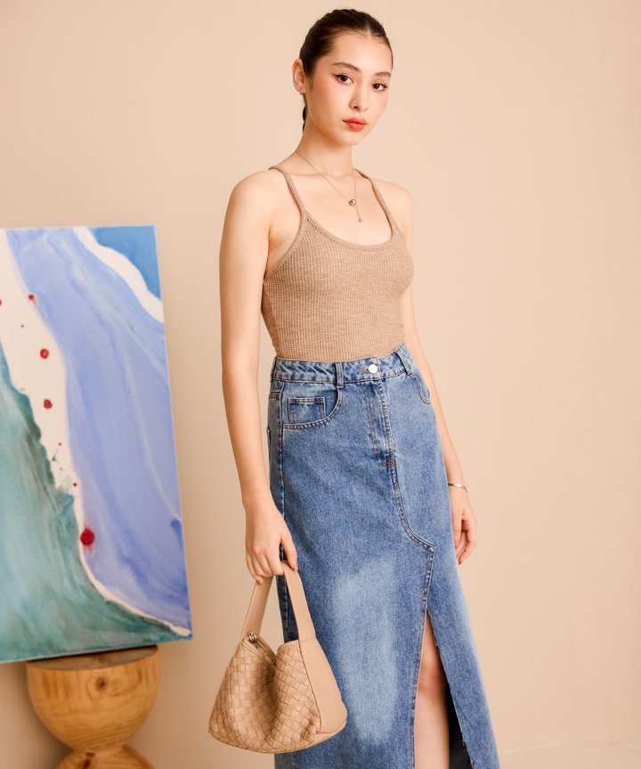 Nikki Textured Tank - Sandstone