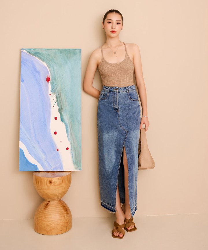 Nikki Textured Tank - Sandstone