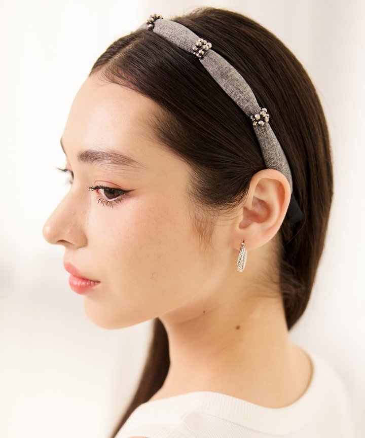 Saoirse Bejewelled Hairband - Grey