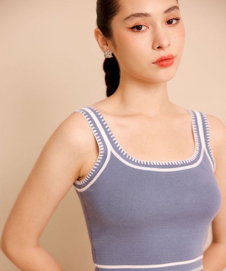 Sintra Knit Tank - Dust Blue