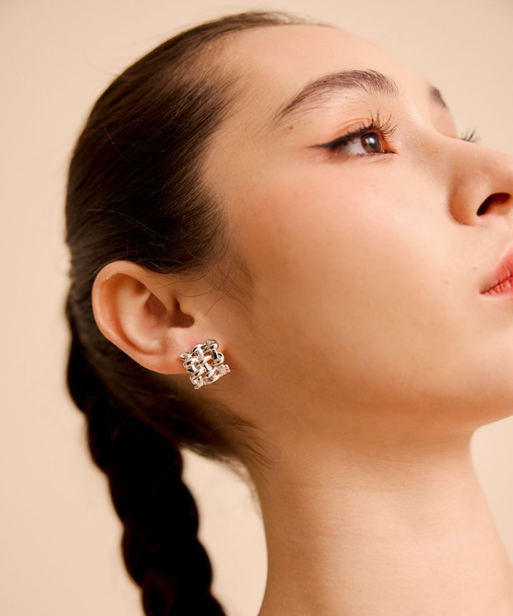 Ives Woven Earrings - Silver