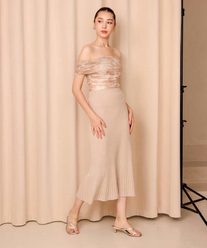 Julius Knit Maxi Skirt - Beige