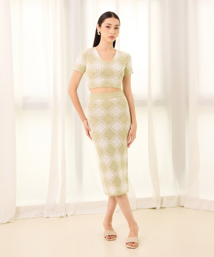 Leandra Knit Skirt - Sage