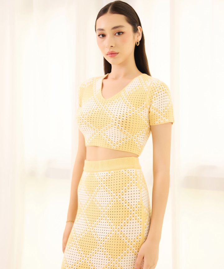 Leandra Knit Top - Pale Yellow