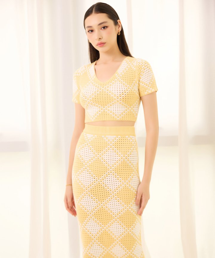 Leandra Knit Top - Pale Yellow