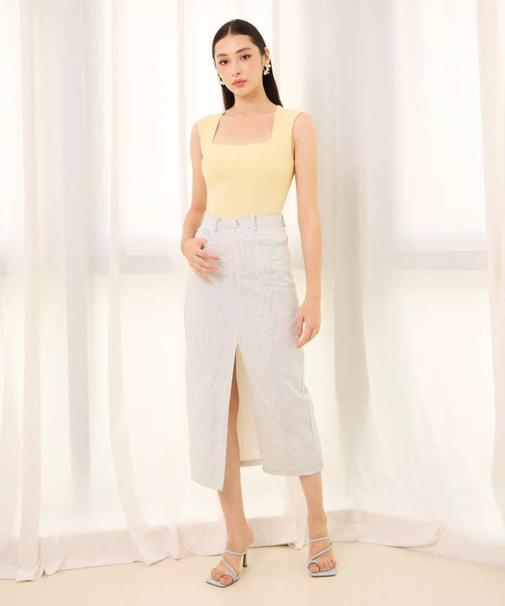 Margo Striped Denim Skirt