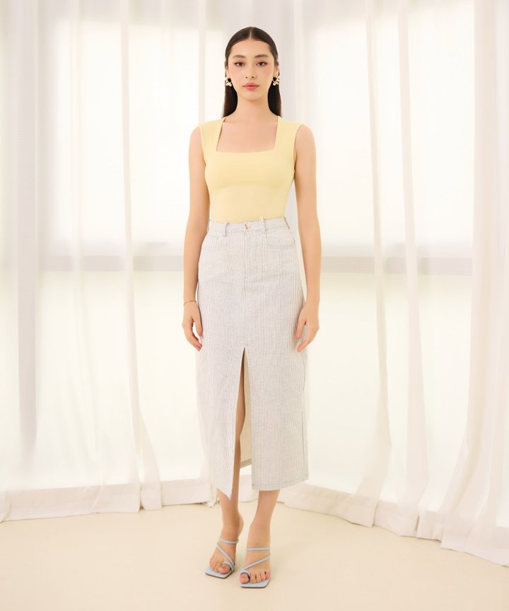 Margo Striped Denim Skirt