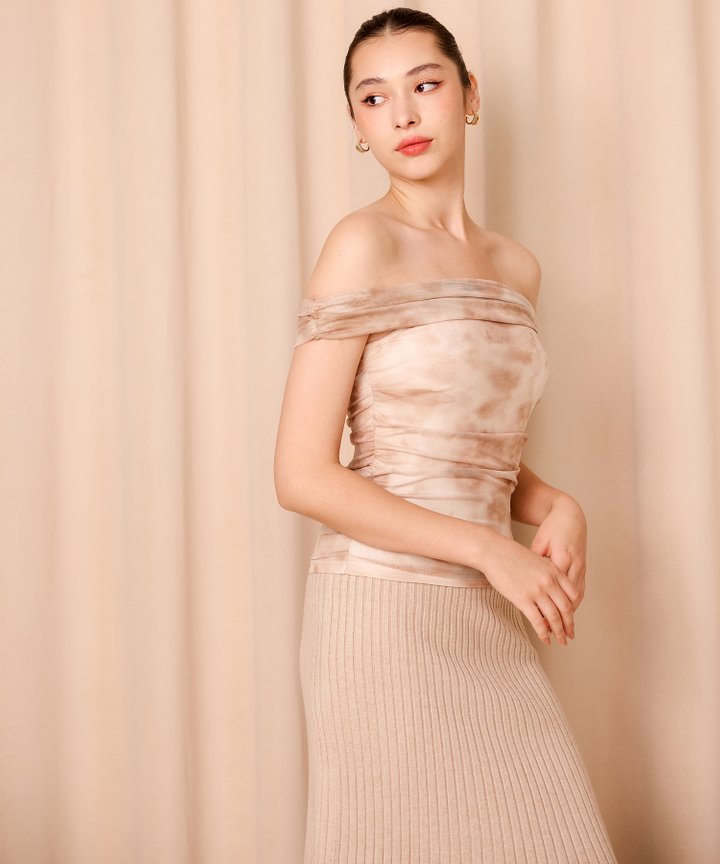 Olympia Acid Wash Top - Latte