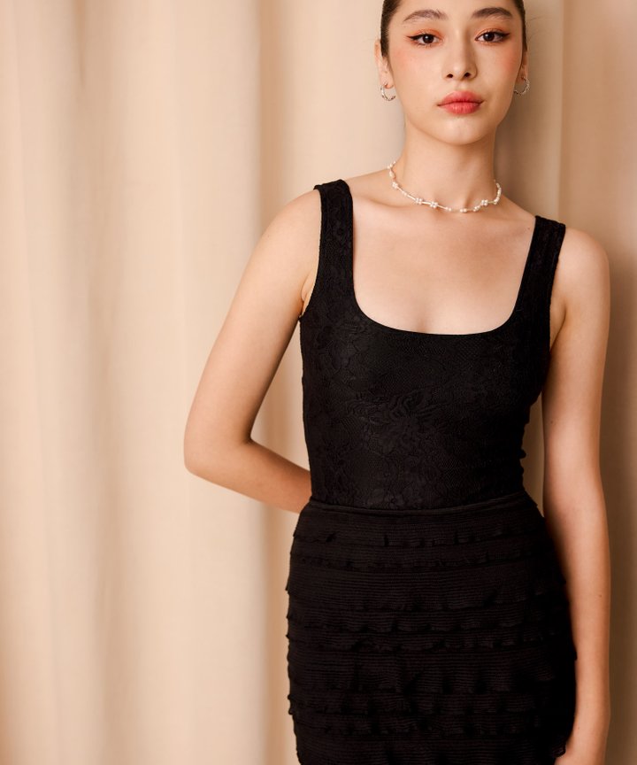 Rhys Lace Bodysuit - Black