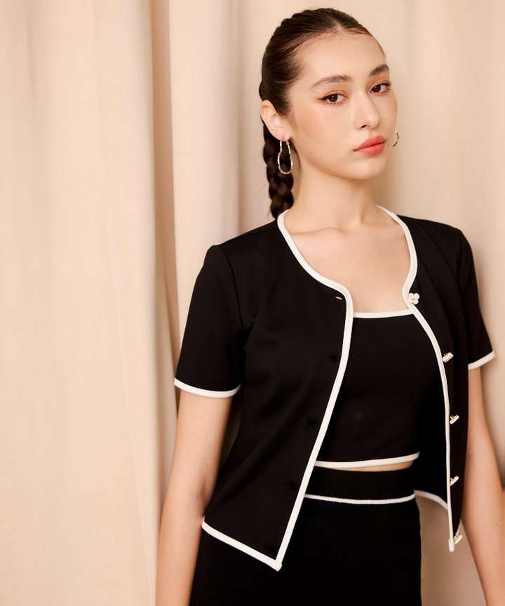 Tamsin Short Sleeve Jacket - Black