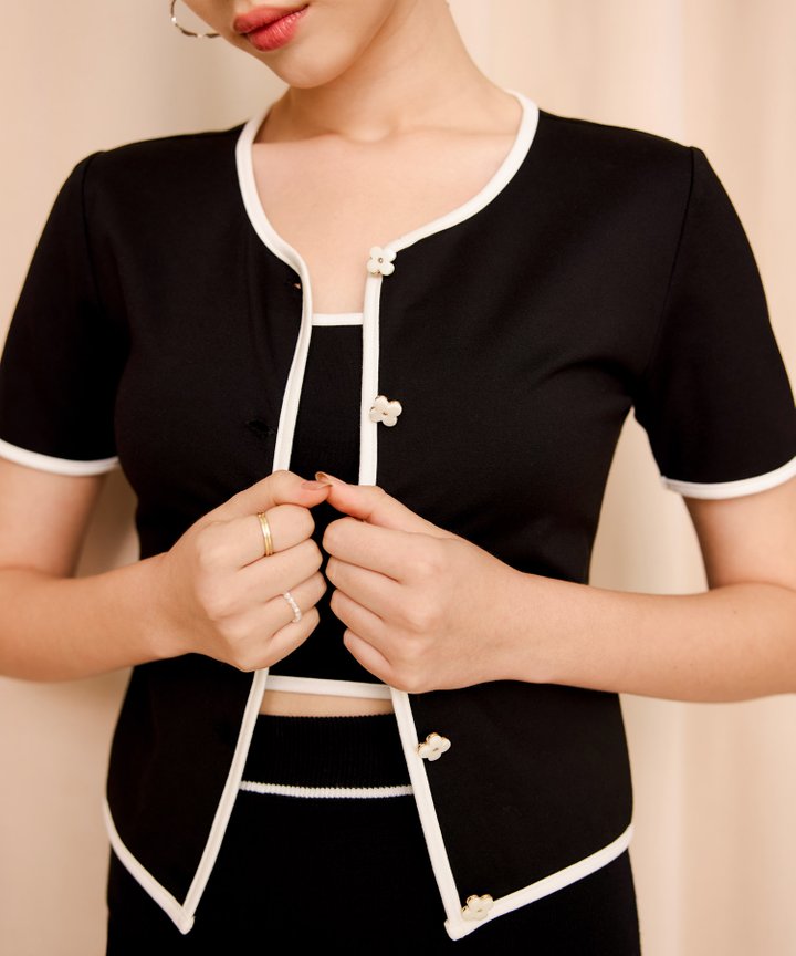 Tamsin Short Sleeve Jacket - Black