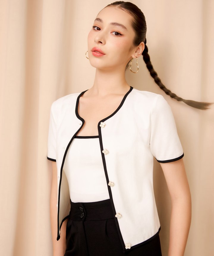 Tamsin Short Sleeve Jacket - White
