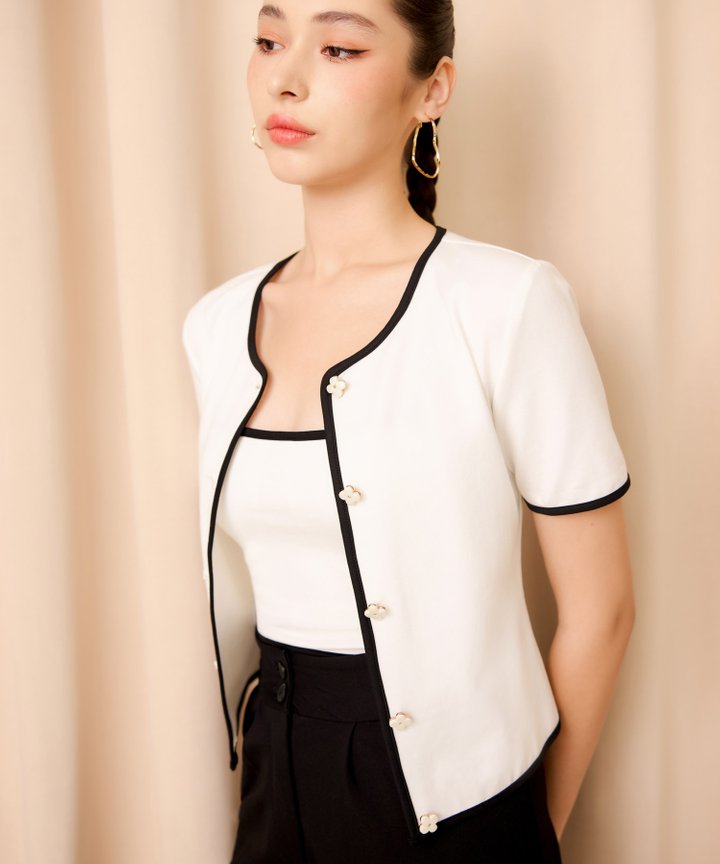 Tamsin Short Sleeve Jacket - White