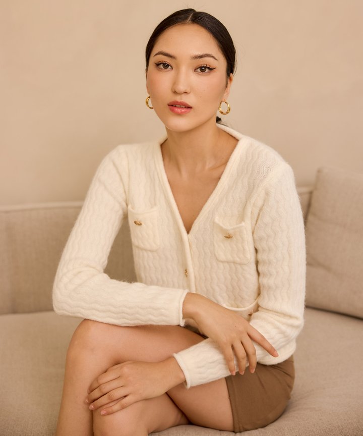 Blair Military Cardigan - Cream