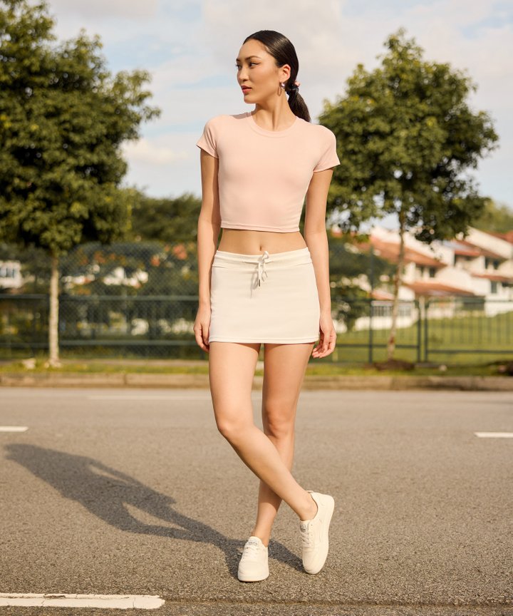 Callie Drawstring Skorts - White