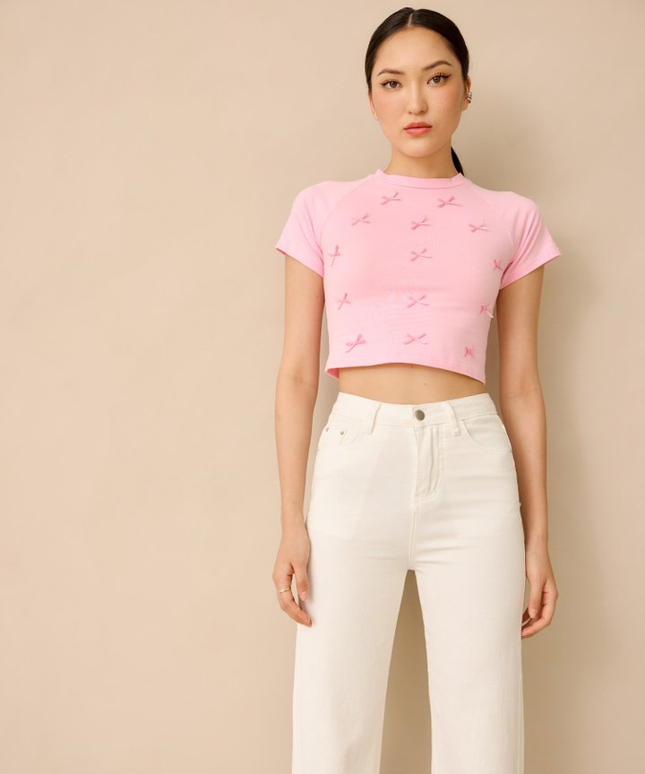 Danica Ribbon Tee - Pink