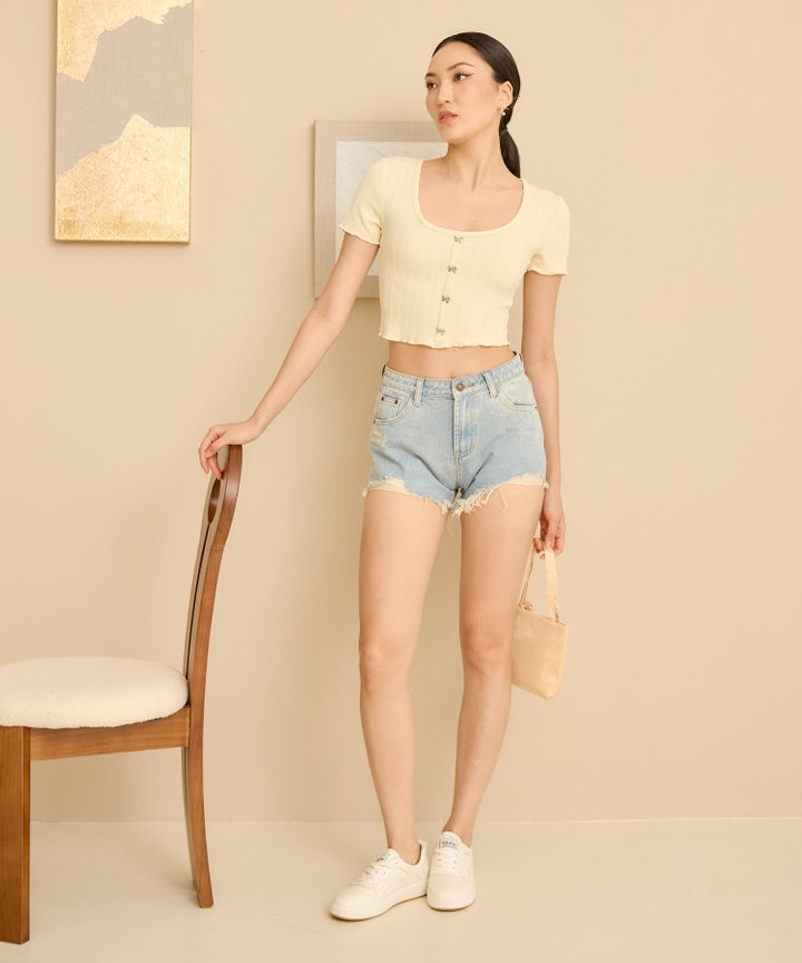Jasmine Bow Top - Butter