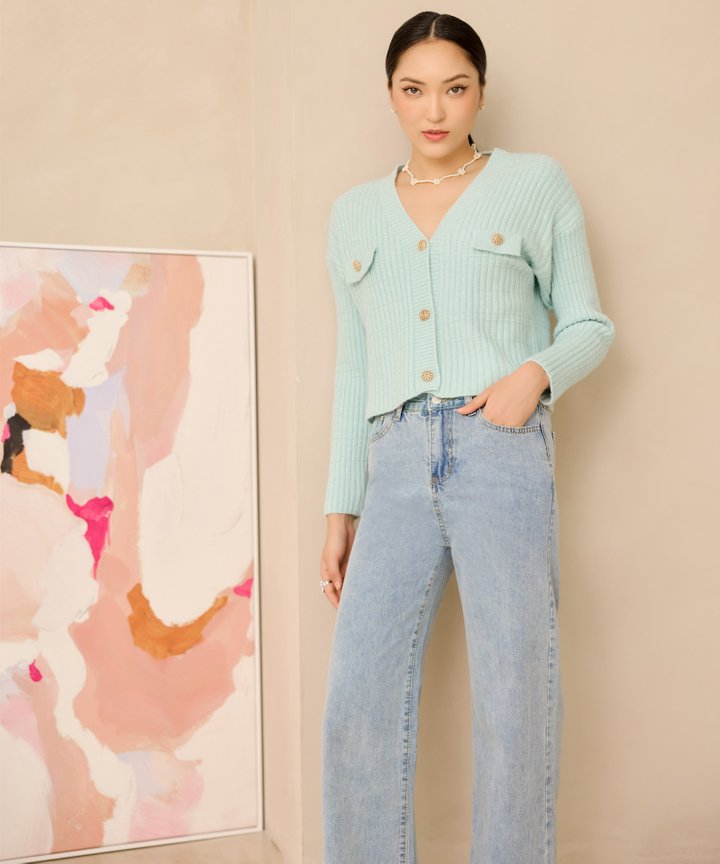 Mea Cardigan - Tiffany Blue