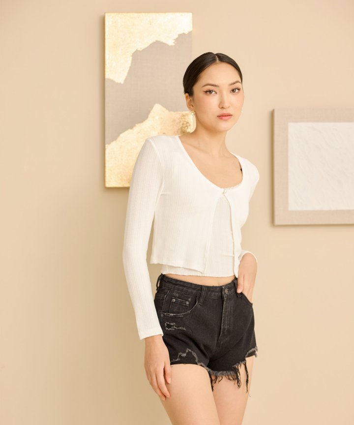 Raf Cutoff Denim Shorts - Black