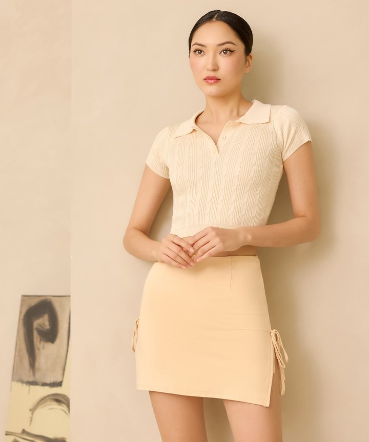 Callis Tie Skorts - Honeydew