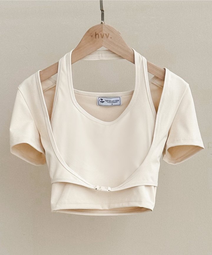 Inara Buckle Cropped Top - Cream