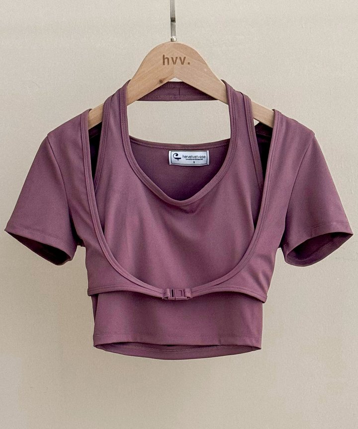 Inara Buckle Cropped Top - Purple