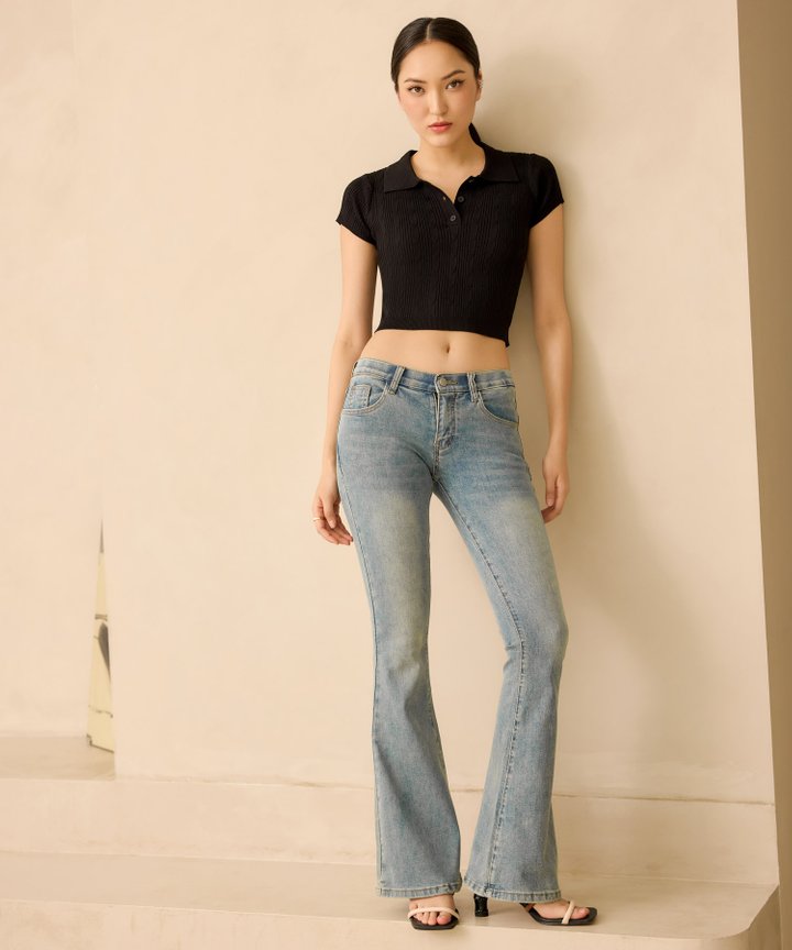 Lorena Knit Polo - Black