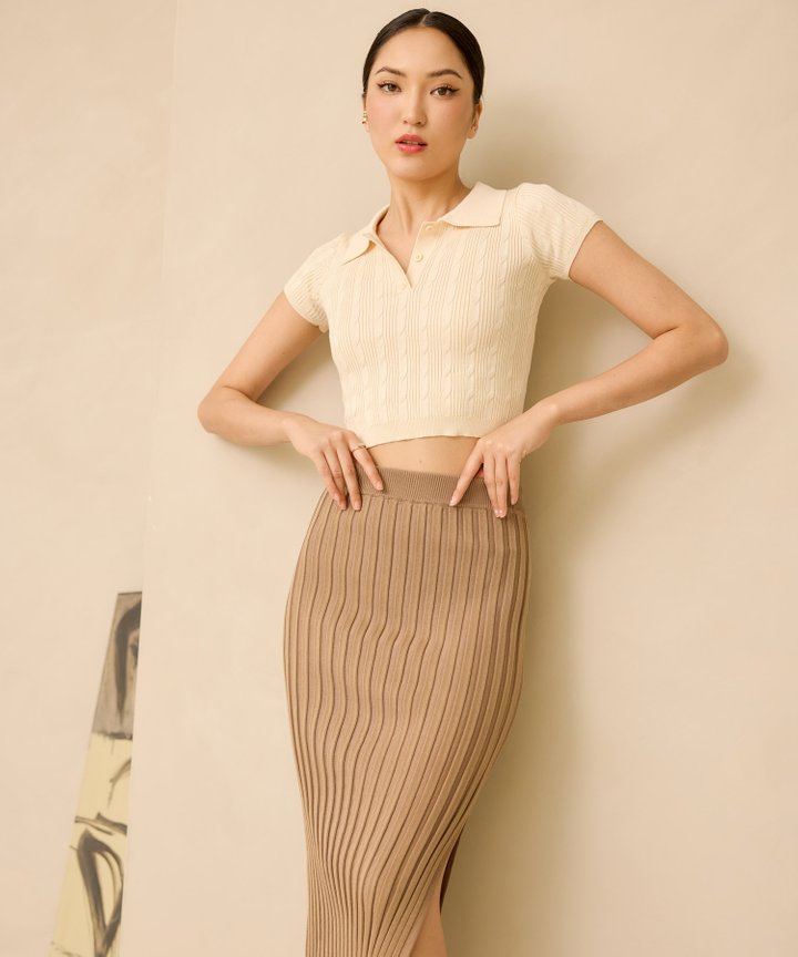 Lorena Knit Polo - Honeydew