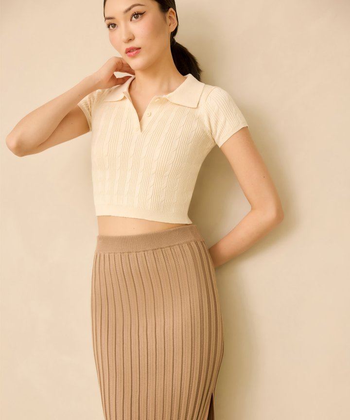 Lorena Knit Polo - Honeydew