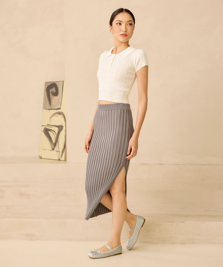 Oriana Knit Skirt - Graphite