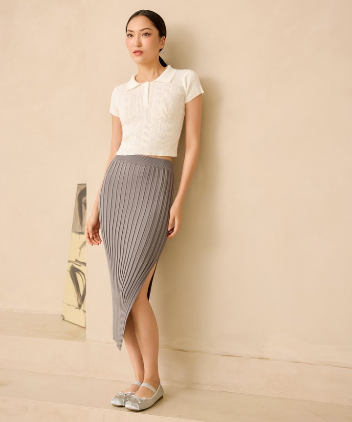 Oriana Knit Skirt - Graphite