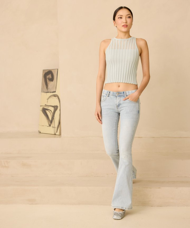 Oriana Knit Top - Mist Grey