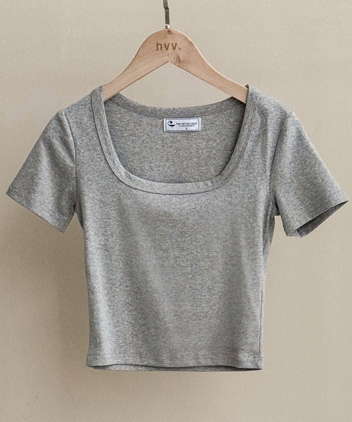 Xenia Scoop Tee - Grey