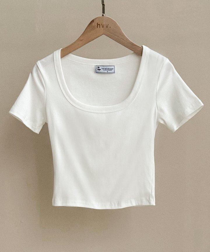 Xenia Scoop Tee - White