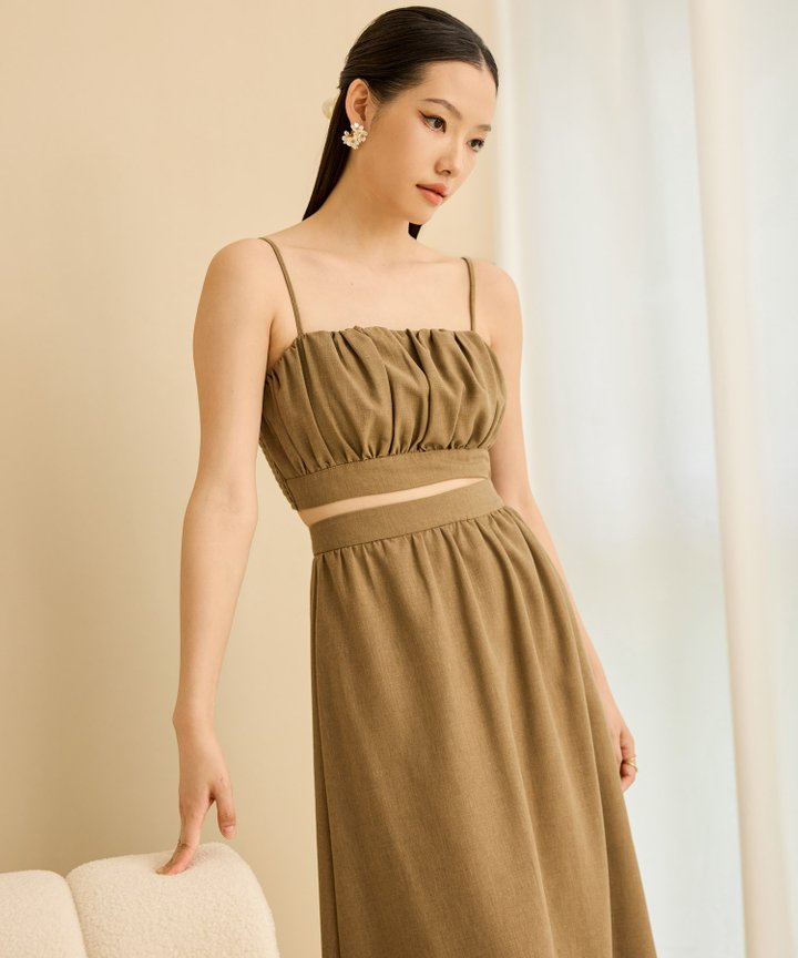 Ema Ruched Top - Olive