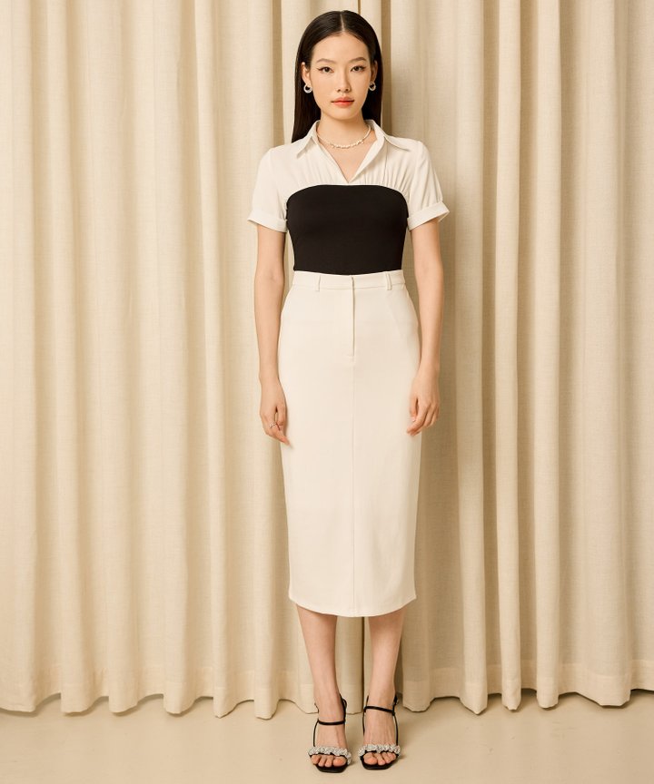 Liv Classic Midi Skirt - White