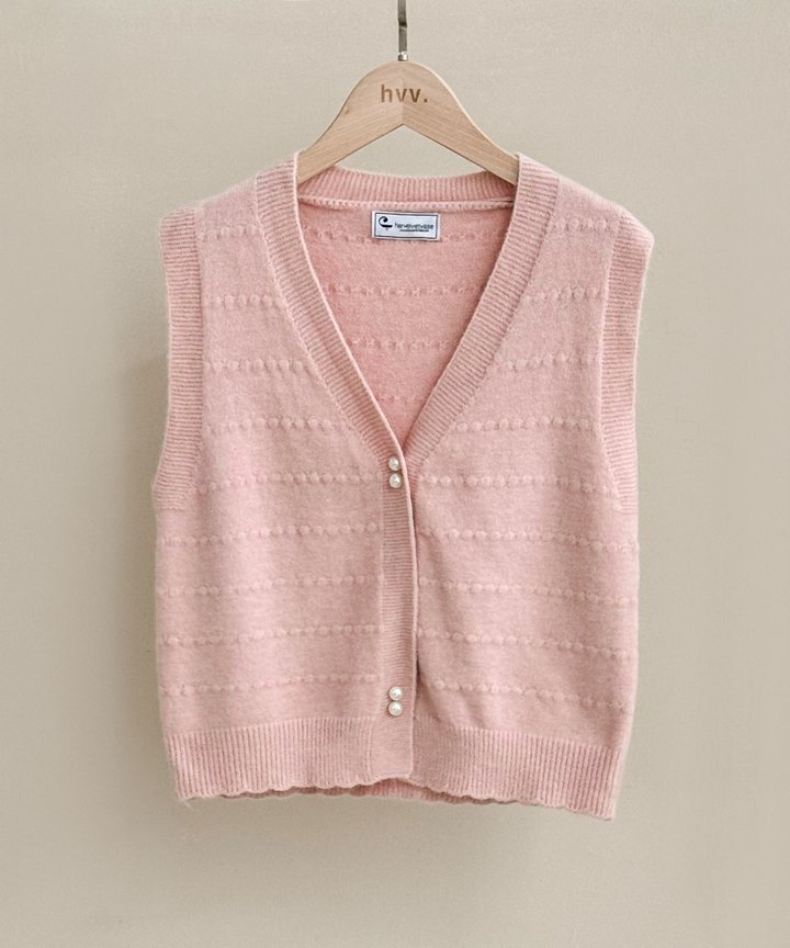 Poppy Knit Vest - Pink
