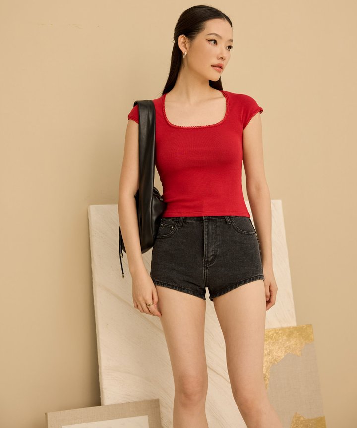 Rufino Denim Shorts - Black