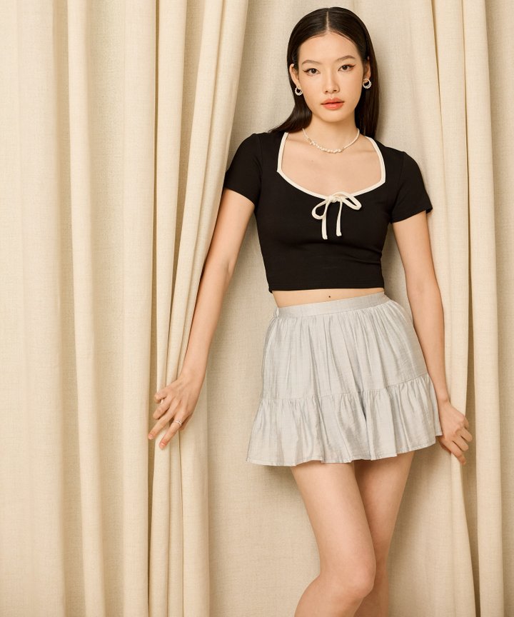Taffy Ribbon Top - Black