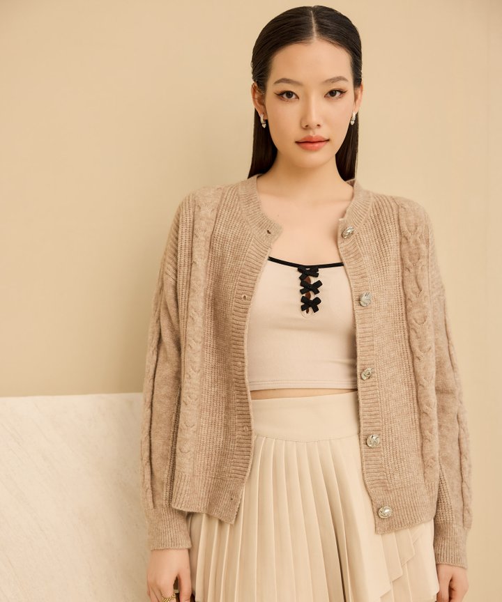 Asari Pleated Skorts - Oat