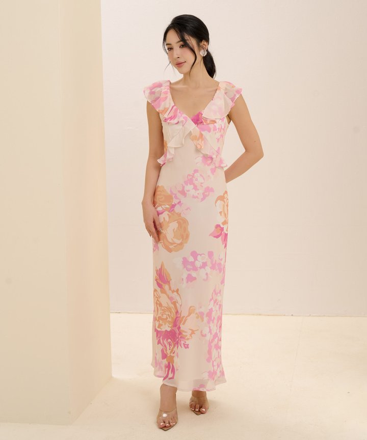 Fantasia Print Dress - Fuchsia