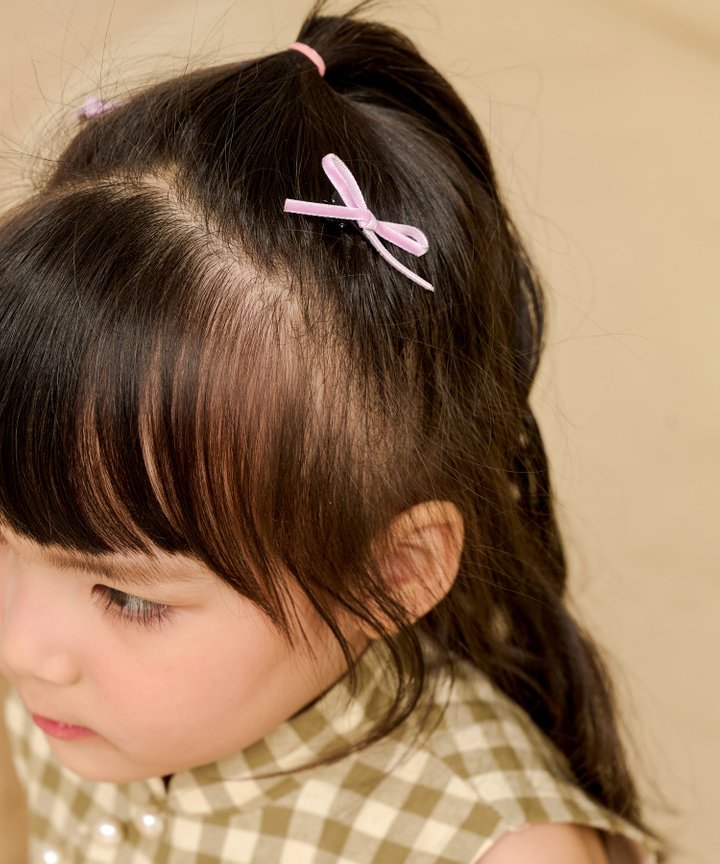Nano Velvet Bow Clips - Pink