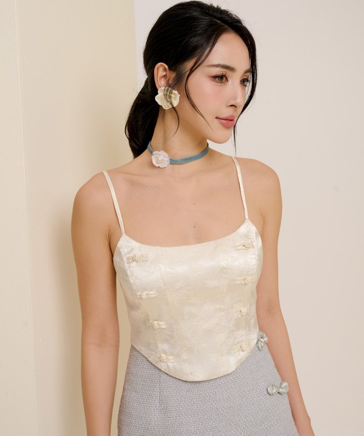 Porcelain Bustier Top - Champagne