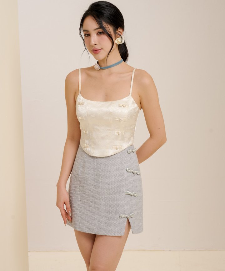 Porcelain Bustier Top - Champagne