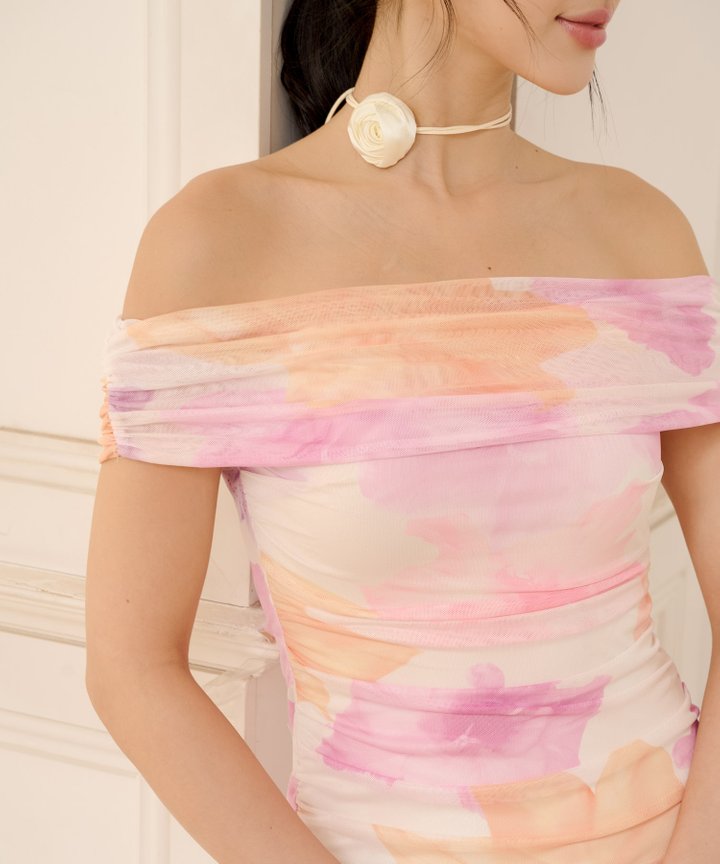 Satin Rosette Choker Necklace - Cream