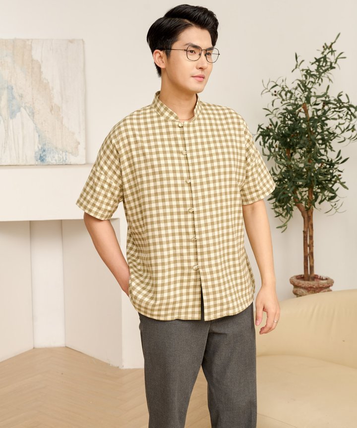 Tao Men’s Gingham Shirt - Thyme