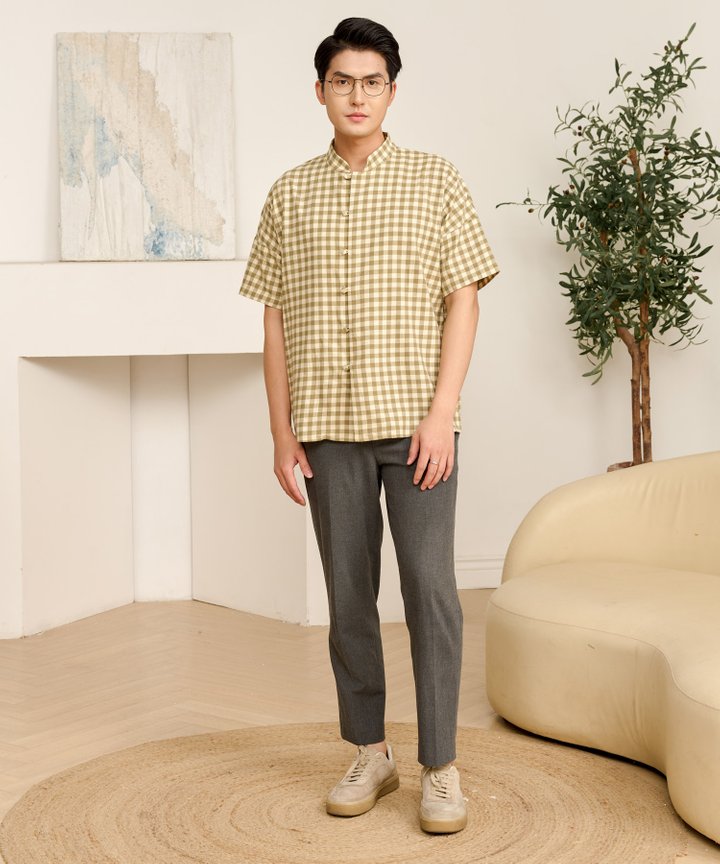 Tao Men’s Gingham Shirt - Thyme