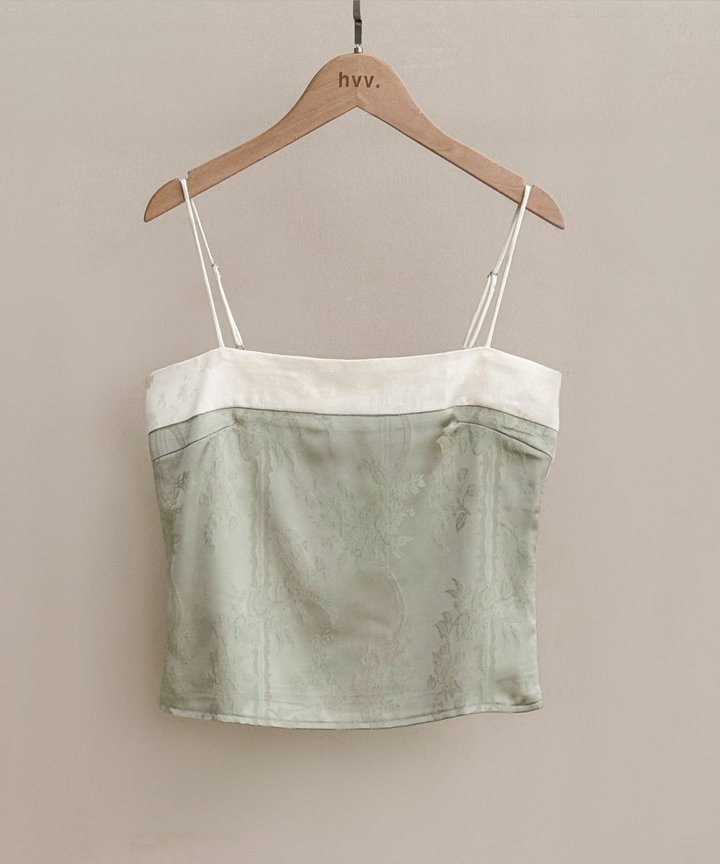 Yves Satin Top - Sage