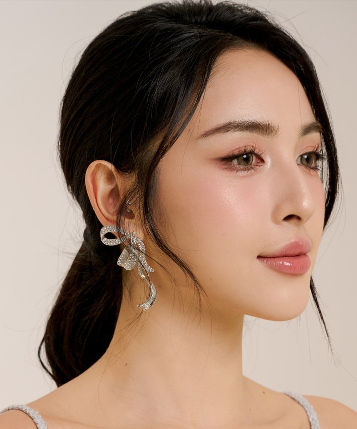 Zinfandel Studded Bow Earrings