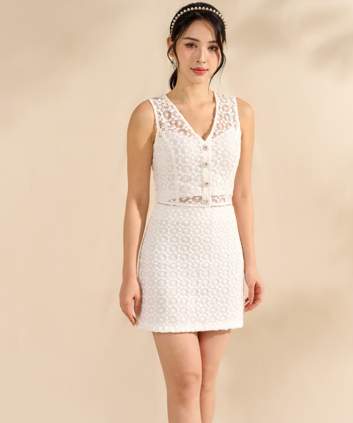 Addis Lace Skirt - White